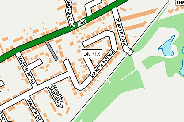 L40 7TX map - OS OpenMap – Local (Ordnance Survey)