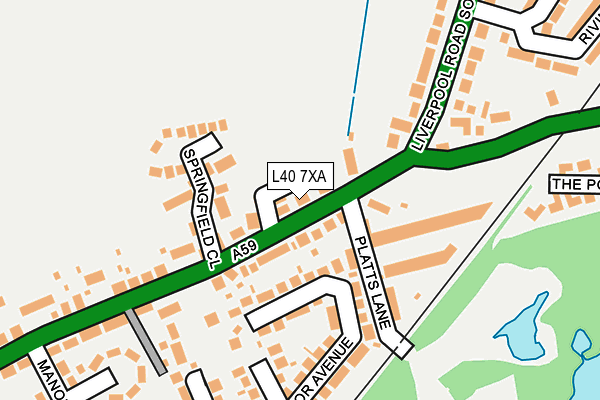L40 7XA map - OS OpenMap – Local (Ordnance Survey)