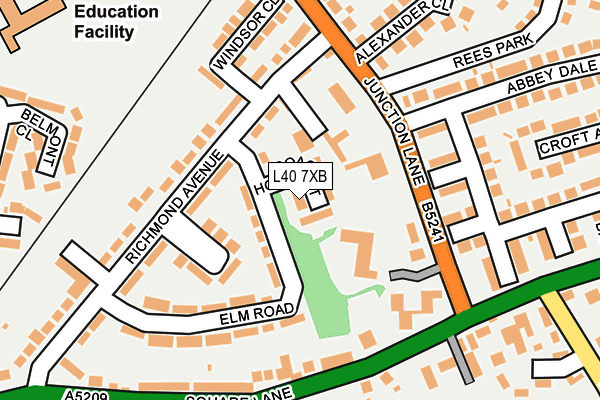 L40 7XB map - OS OpenMap – Local (Ordnance Survey)