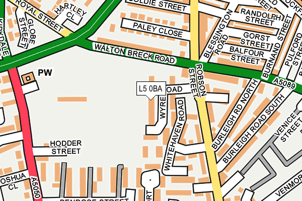 L5 0BA map - OS OpenMap – Local (Ordnance Survey)