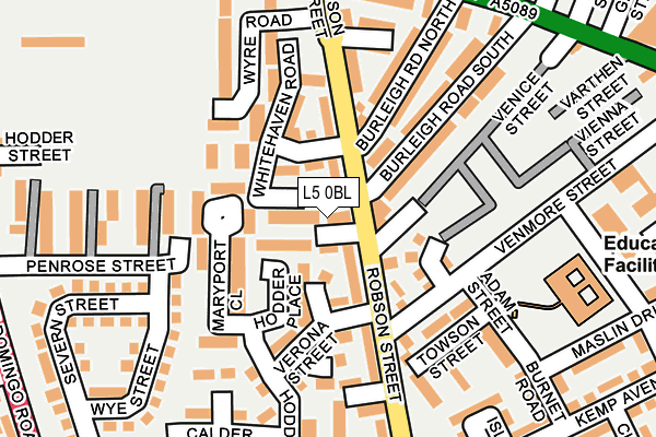L5 0BL map - OS OpenMap – Local (Ordnance Survey)