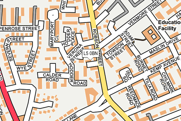 L5 0BN map - OS OpenMap – Local (Ordnance Survey)
