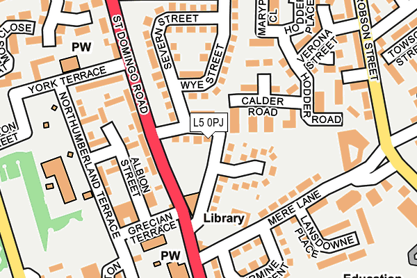 L5 0PJ map - OS OpenMap – Local (Ordnance Survey)