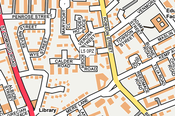 L5 0PZ map - OS OpenMap – Local (Ordnance Survey)