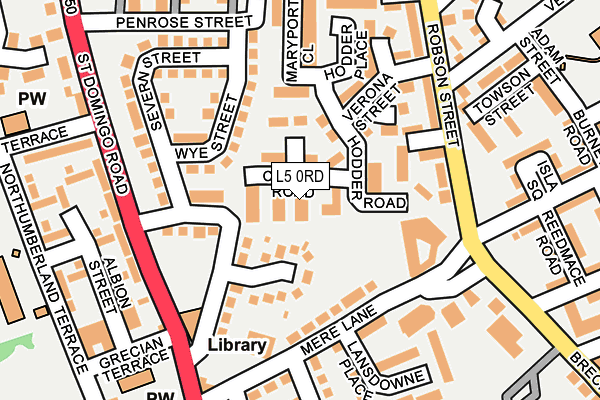 L5 0RD map - OS OpenMap – Local (Ordnance Survey)