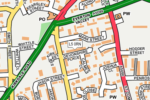 L5 0RN map - OS OpenMap – Local (Ordnance Survey)