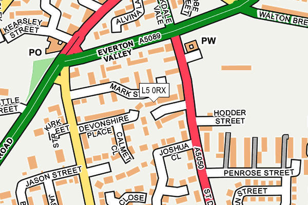 L5 0RX map - OS OpenMap – Local (Ordnance Survey)