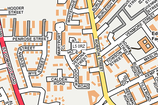 L5 0RZ map - OS OpenMap – Local (Ordnance Survey)
