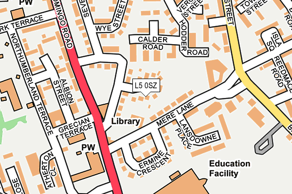 L5 0SZ map - OS OpenMap – Local (Ordnance Survey)