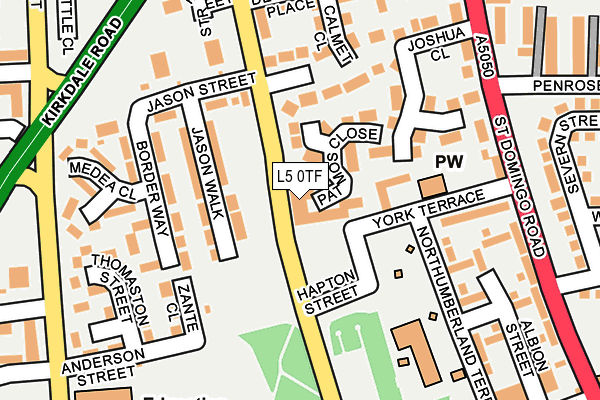 L5 0TF map - OS OpenMap – Local (Ordnance Survey)