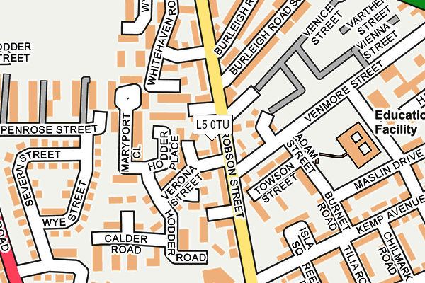 L5 0TU map - OS OpenMap – Local (Ordnance Survey)