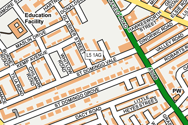 L5 1AG map - OS OpenMap – Local (Ordnance Survey)