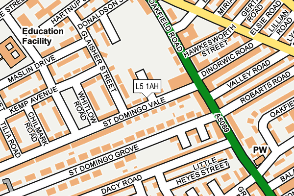 L5 1AH map - OS OpenMap – Local (Ordnance Survey)