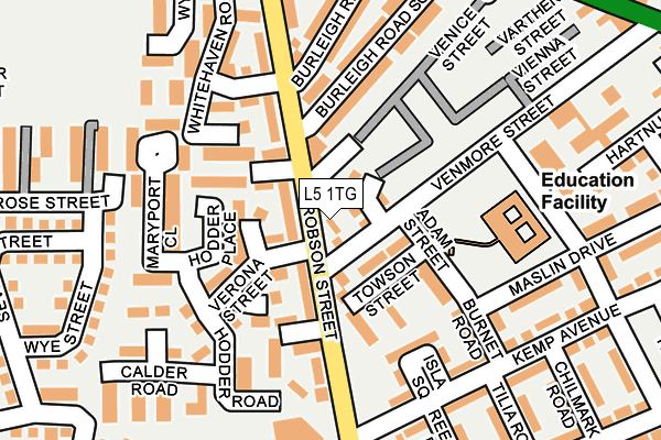 L5 1TG map - OS OpenMap – Local (Ordnance Survey)