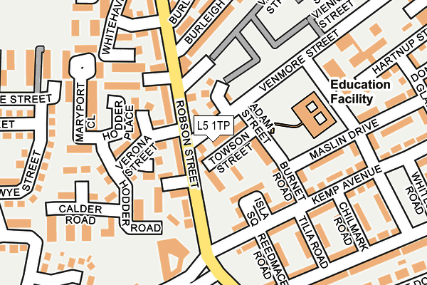 L5 1TP map - OS OpenMap – Local (Ordnance Survey)