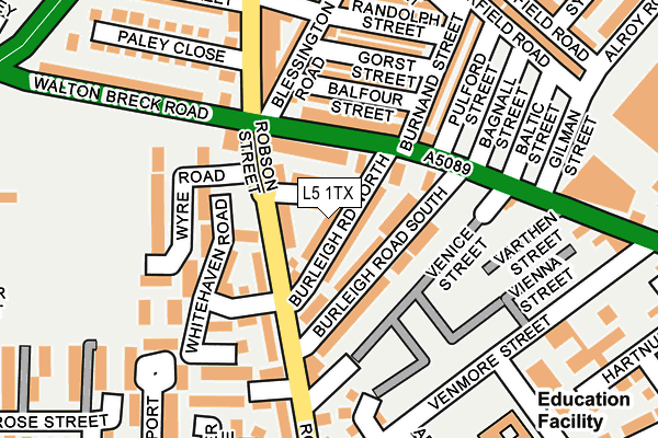 L5 1TX map - OS OpenMap – Local (Ordnance Survey)