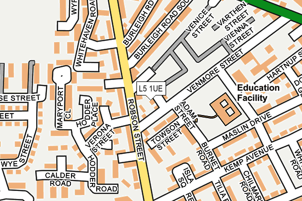 L5 1UE map - OS OpenMap – Local (Ordnance Survey)