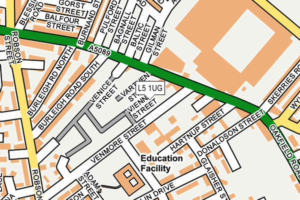 L5 1UG map - OS OpenMap – Local (Ordnance Survey)
