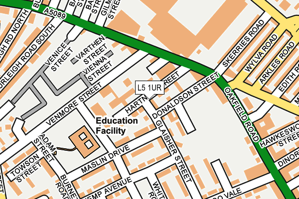 L5 1UR map - OS OpenMap – Local (Ordnance Survey)