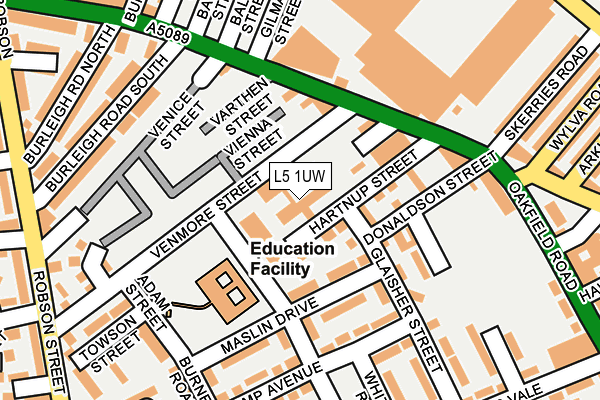L5 1UW map - OS OpenMap – Local (Ordnance Survey)