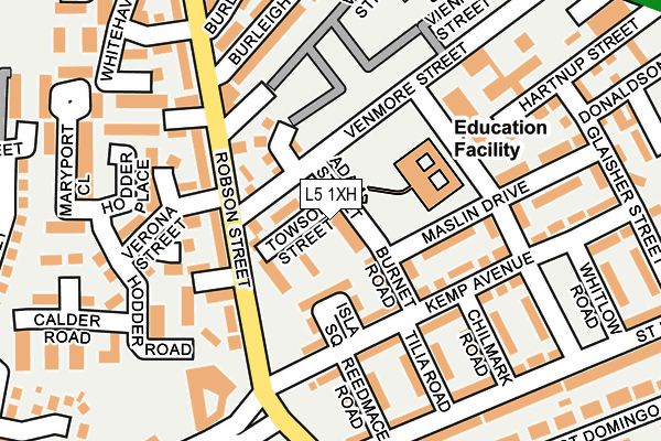 L5 1XH map - OS OpenMap – Local (Ordnance Survey)