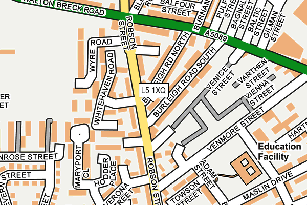 L5 1XQ map - OS OpenMap – Local (Ordnance Survey)
