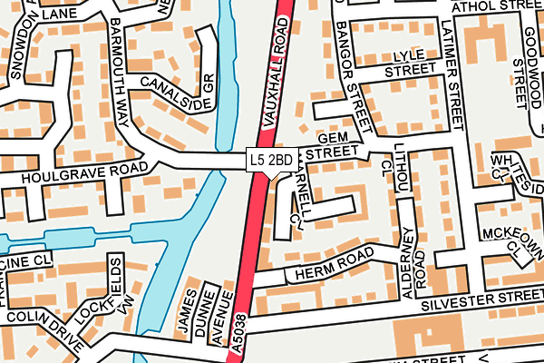 L5 2BD map - OS OpenMap – Local (Ordnance Survey)
