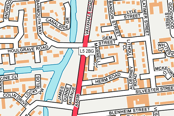 L5 2BG map - OS OpenMap – Local (Ordnance Survey)