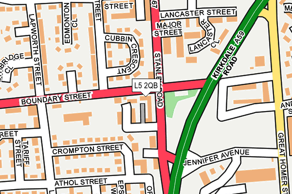 L5 2QB map - OS OpenMap – Local (Ordnance Survey)