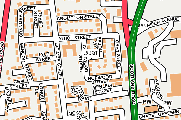 L5 2QT map - OS OpenMap – Local (Ordnance Survey)