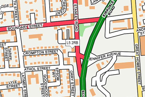 L5 2RB map - OS OpenMap – Local (Ordnance Survey)