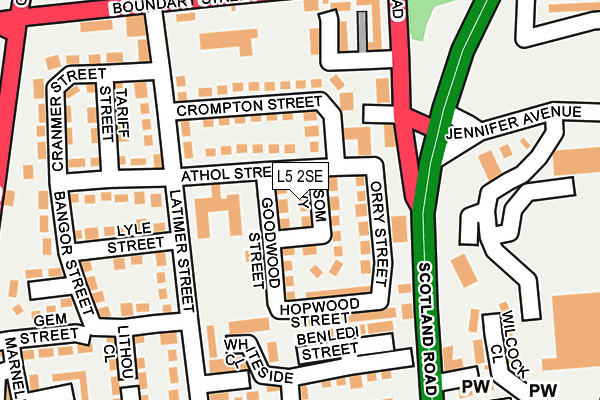 L5 2SE map - OS OpenMap – Local (Ordnance Survey)