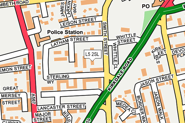 L5 2SL map - OS OpenMap – Local (Ordnance Survey)