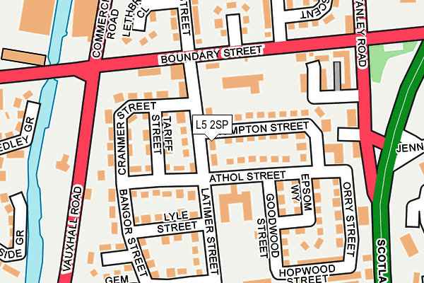 L5 2SP map - OS OpenMap – Local (Ordnance Survey)