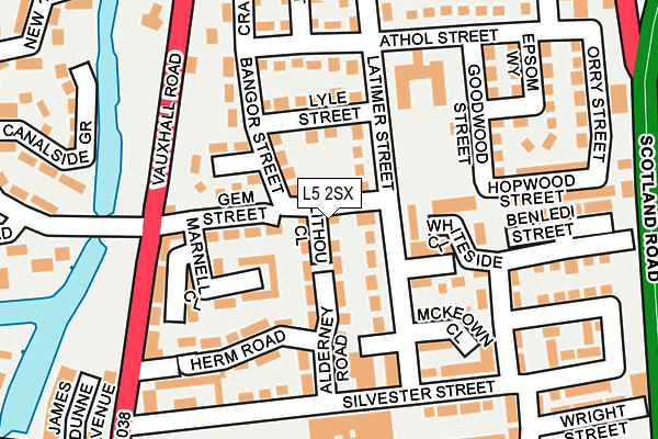 L5 2SX map - OS OpenMap – Local (Ordnance Survey)