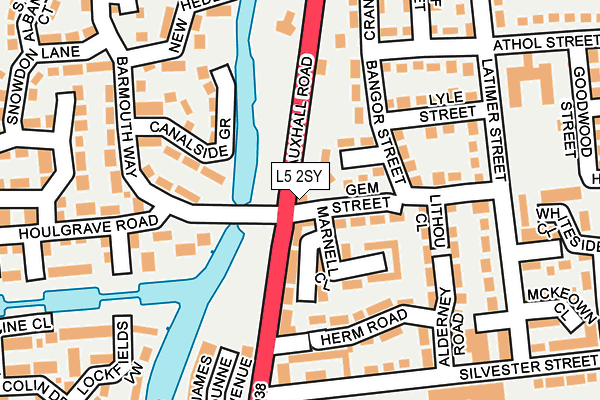 L5 2SY map - OS OpenMap – Local (Ordnance Survey)
