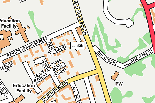 L5 3SB map - OS OpenMap – Local (Ordnance Survey)