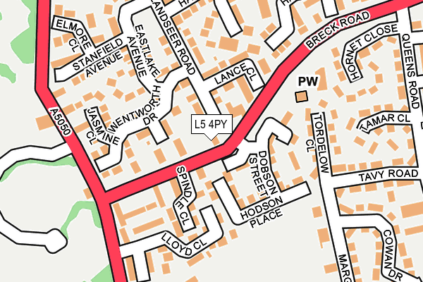 L5 4PY map - OS OpenMap – Local (Ordnance Survey)