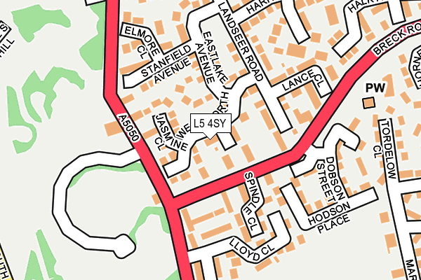 L5 4SY map - OS OpenMap – Local (Ordnance Survey)