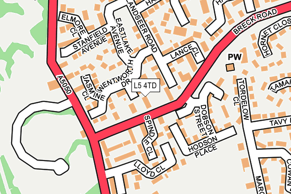 L5 4TD map - OS OpenMap – Local (Ordnance Survey)