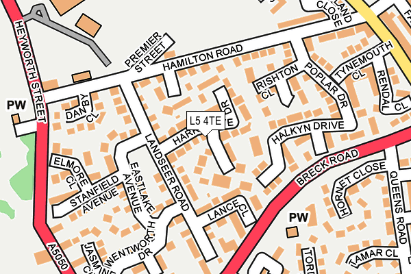 L5 4TE map - OS OpenMap – Local (Ordnance Survey)