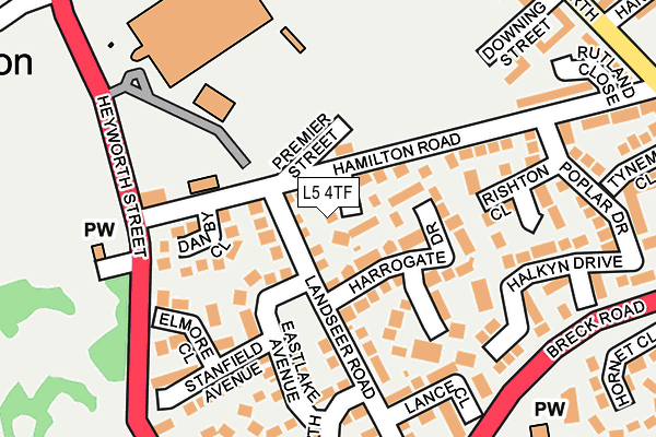 L5 4TF map - OS OpenMap – Local (Ordnance Survey)