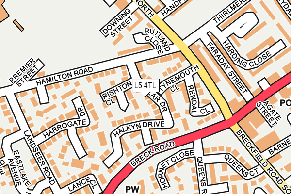 L5 4TL map - OS OpenMap – Local (Ordnance Survey)
