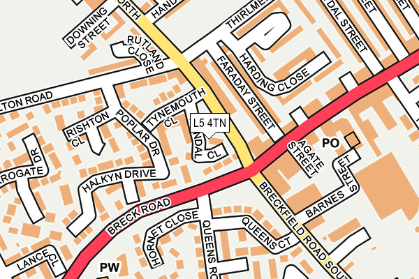 L5 4TN map - OS OpenMap – Local (Ordnance Survey)