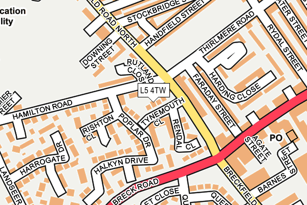 L5 4TW map - OS OpenMap – Local (Ordnance Survey)