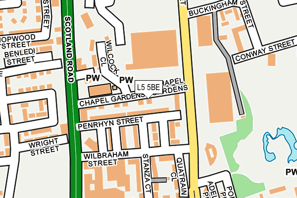 L5 5BE map - OS OpenMap – Local (Ordnance Survey)