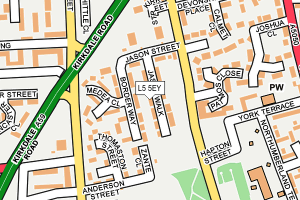 L5 5EY map - OS OpenMap – Local (Ordnance Survey)