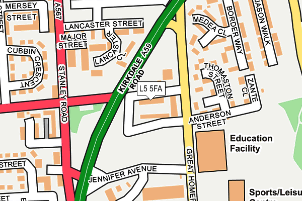 L5 5FA map - OS OpenMap – Local (Ordnance Survey)