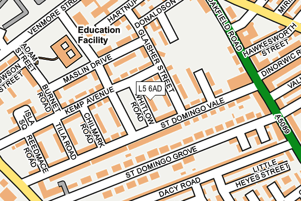 L5 6AD map - OS OpenMap – Local (Ordnance Survey)