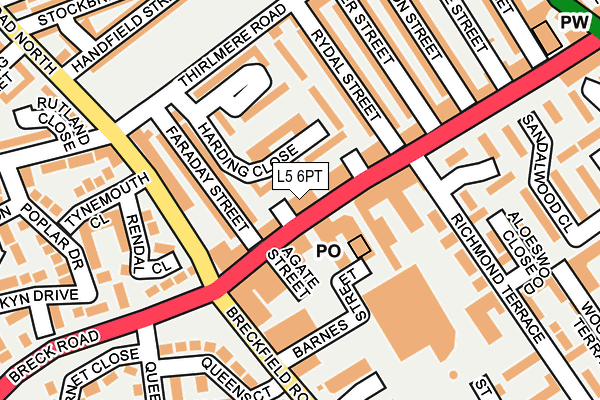 L5 6PT map - OS OpenMap – Local (Ordnance Survey)